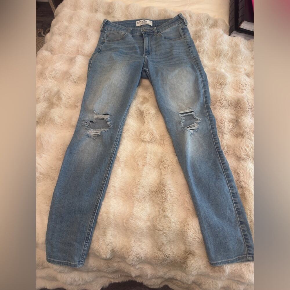 Hollister Light Blue Distressed Skinny Jeans